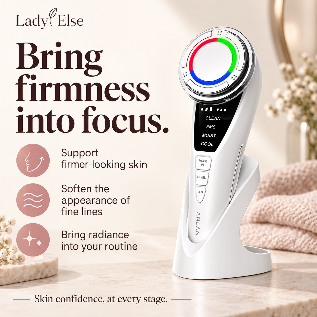 Bring firmness into focus. Support firmer-looking skin. Soften the appearance of fine lines. Bring radiance into your routine